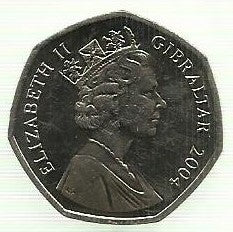 Gibraltar - 50 Pence 2004 (Km# 1050) Batalha Trafalgar