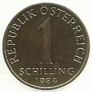 Austria - 1 Schilling 1984 (Km# 2886)