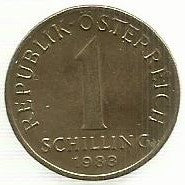 Austria - 1 Schilling 1988 (Km# 2886)