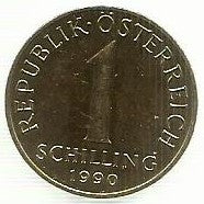 Austria - 1 Schilling 1990 (Km# 2886)