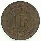 Congo Belga - 1 Franco 1946 (Km# 26)