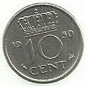 Holanda - 10 Cents 1950 (Km# 182)