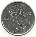 Holanda - 10 Cents 1976 (Km# 182)