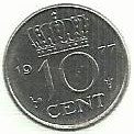 Holanda - 10 Cents 1977 (Km# 182)