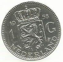 Holanda - 1 Gulden 1958 (Km# 184)