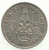 Inglaterra - 1 Shilling 1948 (Km# 864)