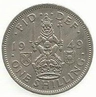 Inglaterra - 1 Shilling 1949 (Km# 877)