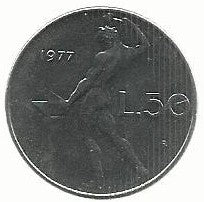 Italia - 50 Liras 1977 (Km# 95.1)