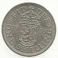 Inglaterra - 1 Shilling 1955 (Km# 904)