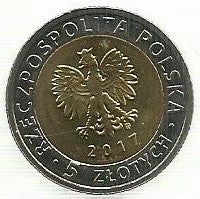 Polonia - 5 Zlotych 2017 (Km# 975) Capela Santissima Trindade de Lublin