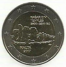 Malta - 2 Euro 2017 (Km# 183) Templos Hagar Qim