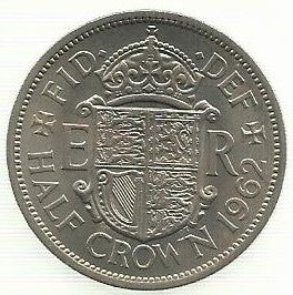 Inglaterra - 1/2 Crown 1962 (Km# 907)