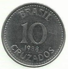 Brasil - 10 Cruzados 1988 (Km# 607)