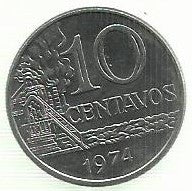 Brasil - 10 Centavos 1974 (Km# 578.1a)