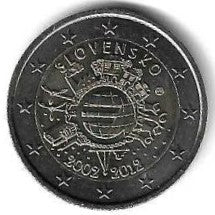 Eslovaquia - 2 Euro 2012 (Km# 120) 10 Anos Euro