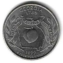 USA - 25 Cents 1999 (Km# 296) Georgia