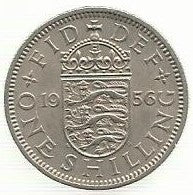 Inglaterra - 1 Shilling 1956 (Km# 904)