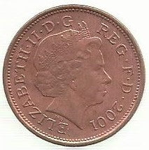 Inglaterra - 2 Pence 2001 (Km# 987a)