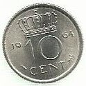 Holanda - 10 Cents 1964 (Km# 182)