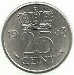 Holanda - 25 Cents 1963 (Km# 183)