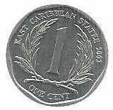 Este Caribean States - 1 Centimo 2002 (Km# 34)