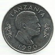 Tanzania - 1 Shillingi 1990 (Km# 22)