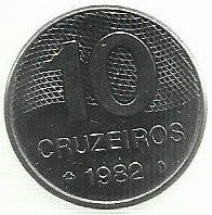 Brasil - 10 Cruzeiros Novos 1982 (Km# 592)