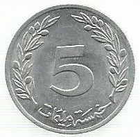 Tunisia - 5 Millimes 1983 (Km# 282)