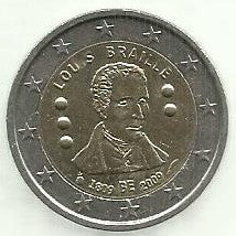 Belgica - 2 Euro 2009 (Km# 288) Braille