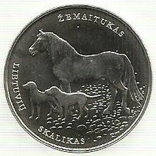 Lituania - 1,50 Euro  2017 (Km# 225) Cavalos e cães