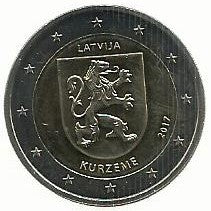 Letonia - 2 Euro 2017 (Km# 190) Kurzeme