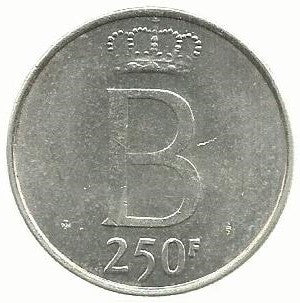 Bélgica - 250 Francos 1976 (Km# 157.1)