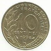 França - 10 Centimos 1998 (Km# 929)