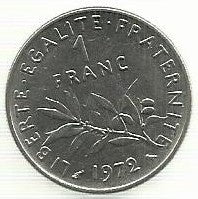 França - 1 Franco 1972 (Km# 925.1)