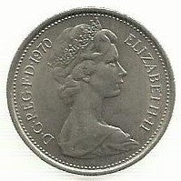 Inglaterra - 5 New Pence 1970 (Km# 911)