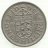 Inglaterra - 1 Shilling 1954 (Km# 904)