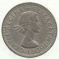 Inglaterra - 1 Shilling 1954 (Km# 904)