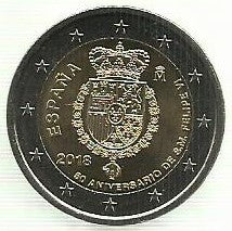 Espanha - 2 Euro 2018 (Km# ...) Aniversario Felipe VI