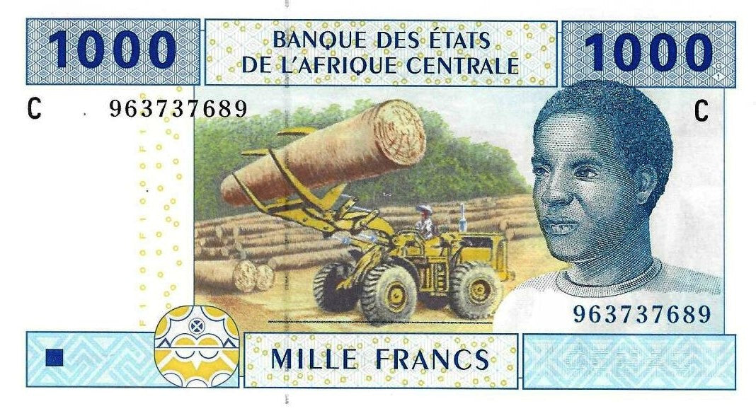 Chad - 1000 Francos 2002 (Km# 607Ce)