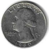 USA - 25 Cents 1980 (Km# 164a)