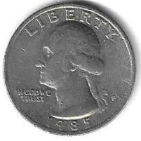 USA - 25 Cents 1985 (Km# 164a)