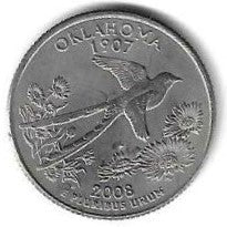 USA - 25 Cents 2008 (Km# 421) Oklahoma