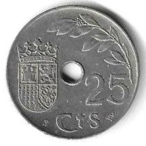 Espanha - 25 Centimos 1937 (Km# 753)