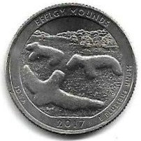 USA - 25 Cents 2017 (Km# 653) Effigy Mounds