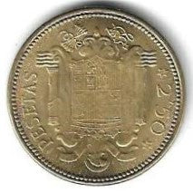 Espanha - 2.50 Pesetas 1954 (Km# 785)