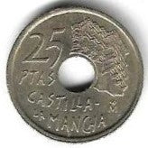 Espanha - 25 Pesetas 1996 (Km# 962) Castela de la Mancha