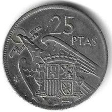 Espanha - 25 Pesetas 1967 (Km# 787)