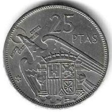 Espanha - 25 Pesetas 1966 (Km# 787)