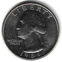 USA - 25 Cents 1989 (Km# 164a)