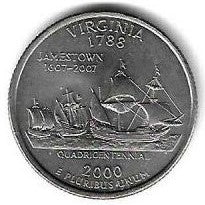 USA - 25 Cents 2000 (Km# 309) Virginia